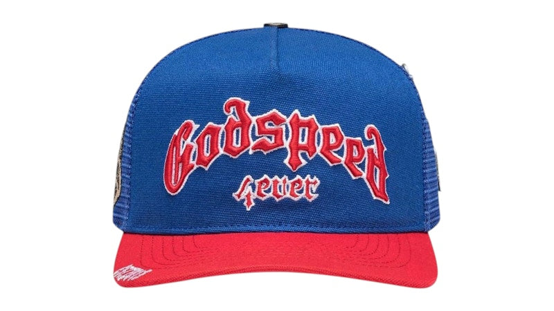 Godspeed Forever Trucker Hat Blue Red