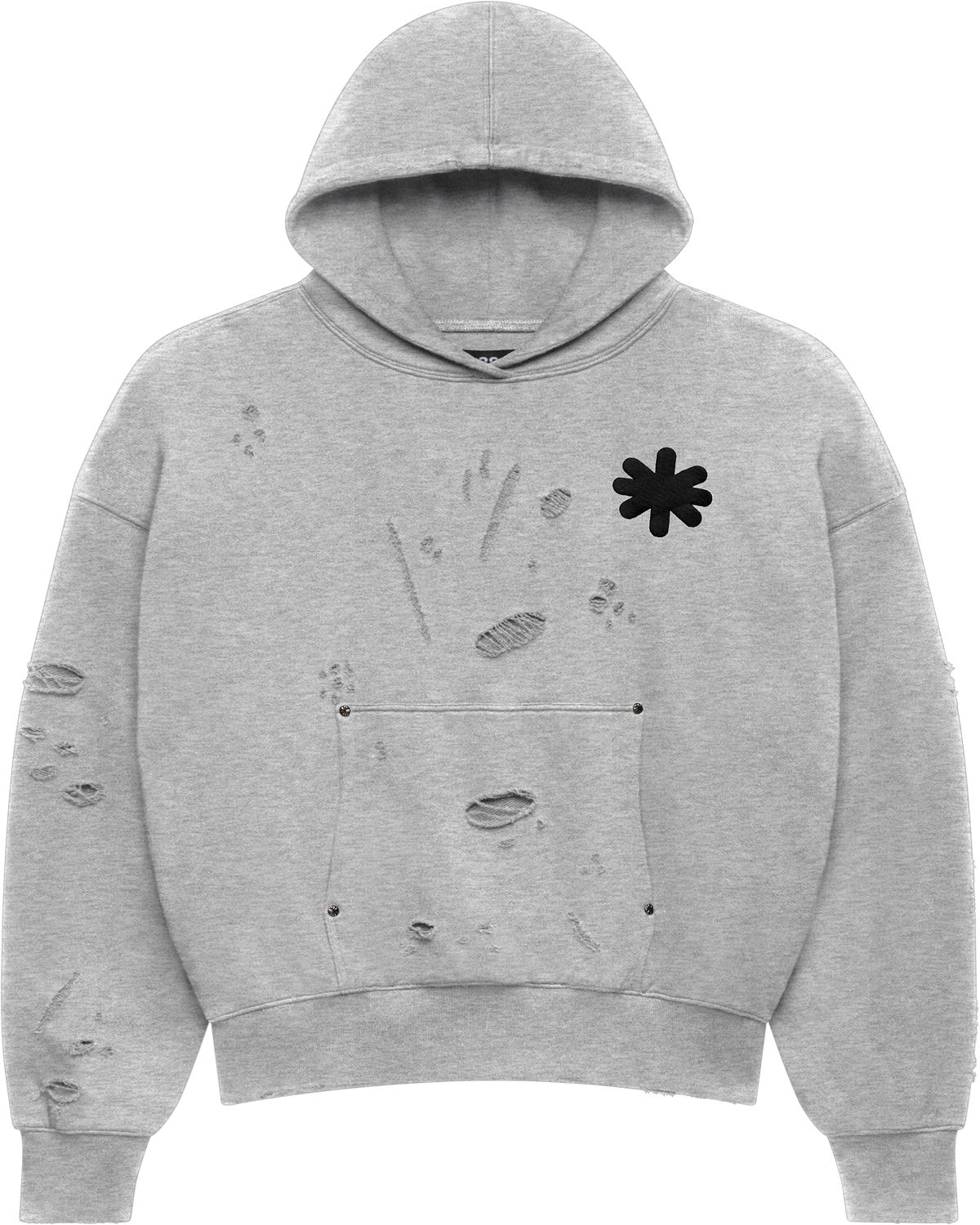 LOSTSHDWS DSTRY double layered logo hoodie grey