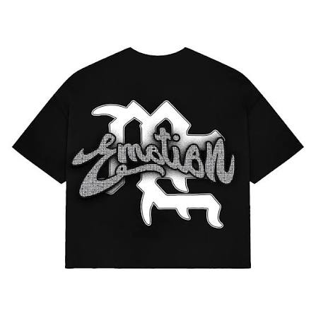 Mixed Emotion Black “Rhinestone” Cropped Tee