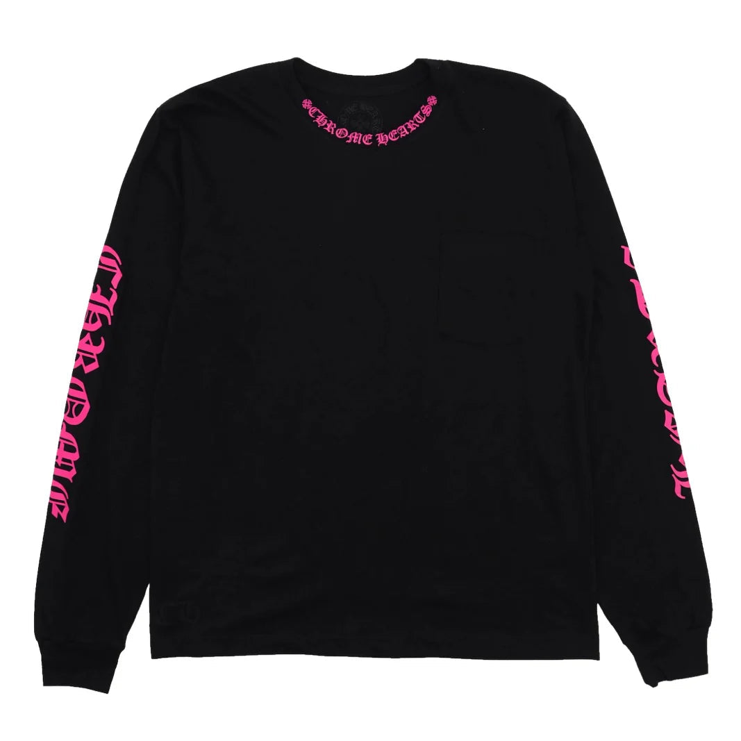 Chrome Hearts Long Sleeve Pocket Crew Hot Pink/Black