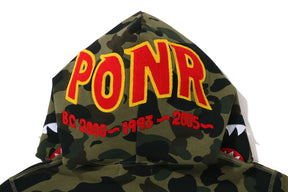 BAPE PONR 1st Camo Shark Full Zip Hoodie Green