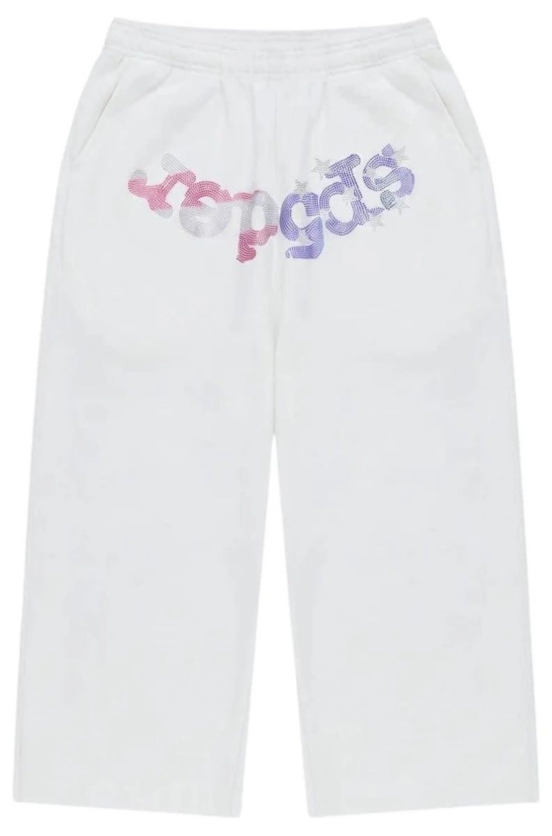 Sp5der Rhinestone OG Web Long Sweatshort Glacier