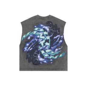 Godspeed Liberty Tears Sleeveless Tee Grey Wash