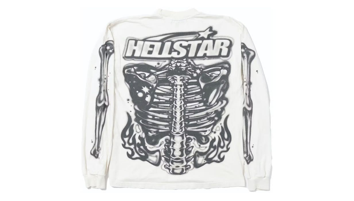 Hellstar Airbrushed Bones L/S White