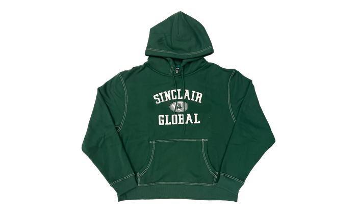 Sinclair Contrast Stitch Athletic Hoodie Forest Green