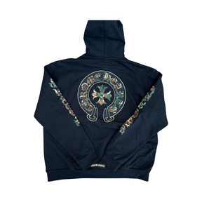 Chrome Hearts Camo Horseshoe Triple Cross Black Hoodie