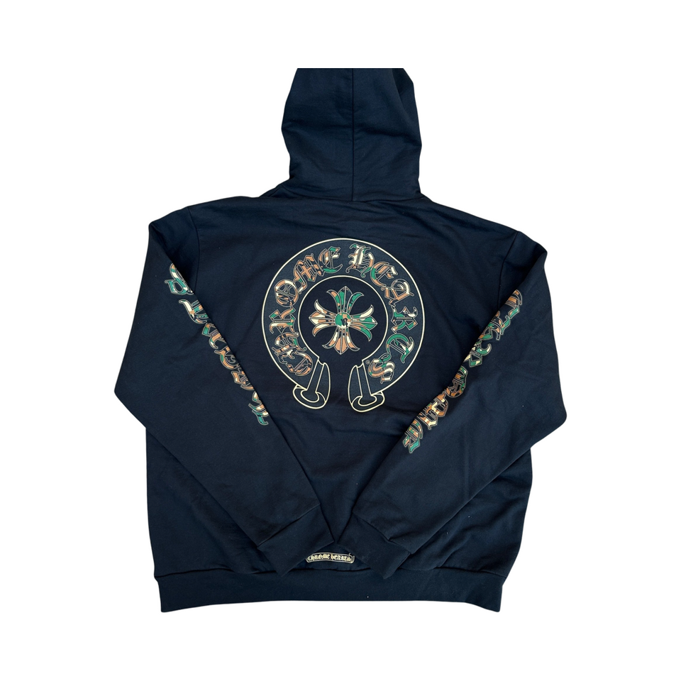 Chrome Hearts Camo Horseshoe Triple Cross Black Hoodie