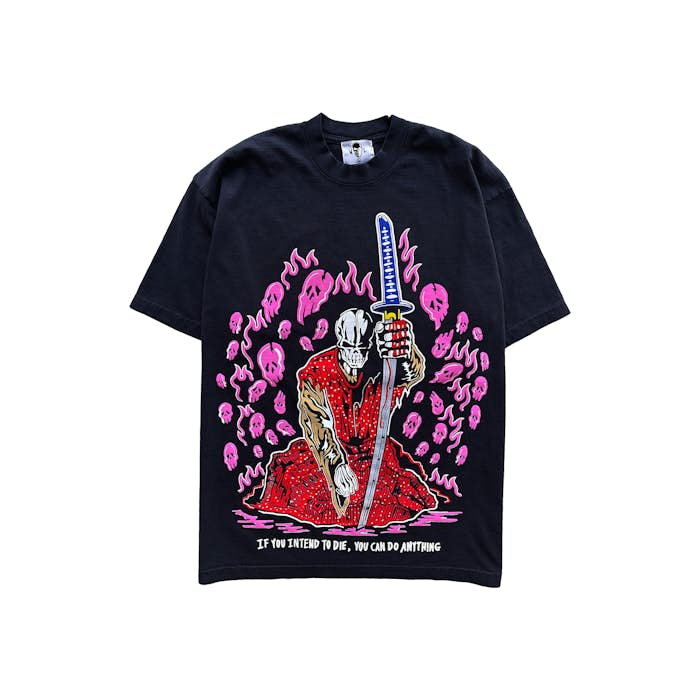 Warren Lotas Pink Skulls Samurai T-shirt