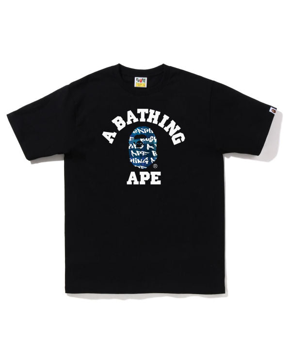 BAPE Graffiti Check College Tee Black Blue