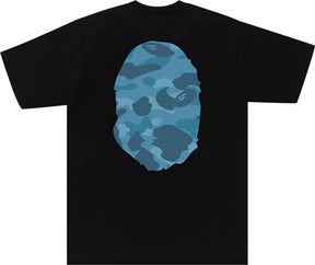 BAPE Honeycomb Camo Big Ape Head Tee 'Black/Blue'