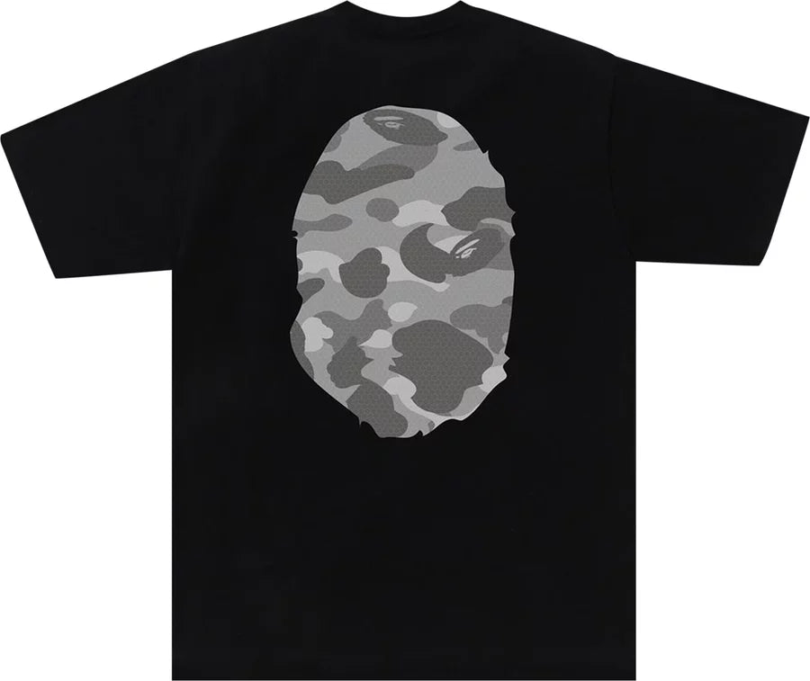 BAPE Honeycomb Camo Big Ape Head Tee 'Black/Grey'