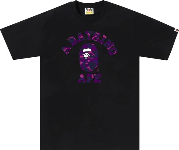 BAPE Color Camo College Tee Black Purple