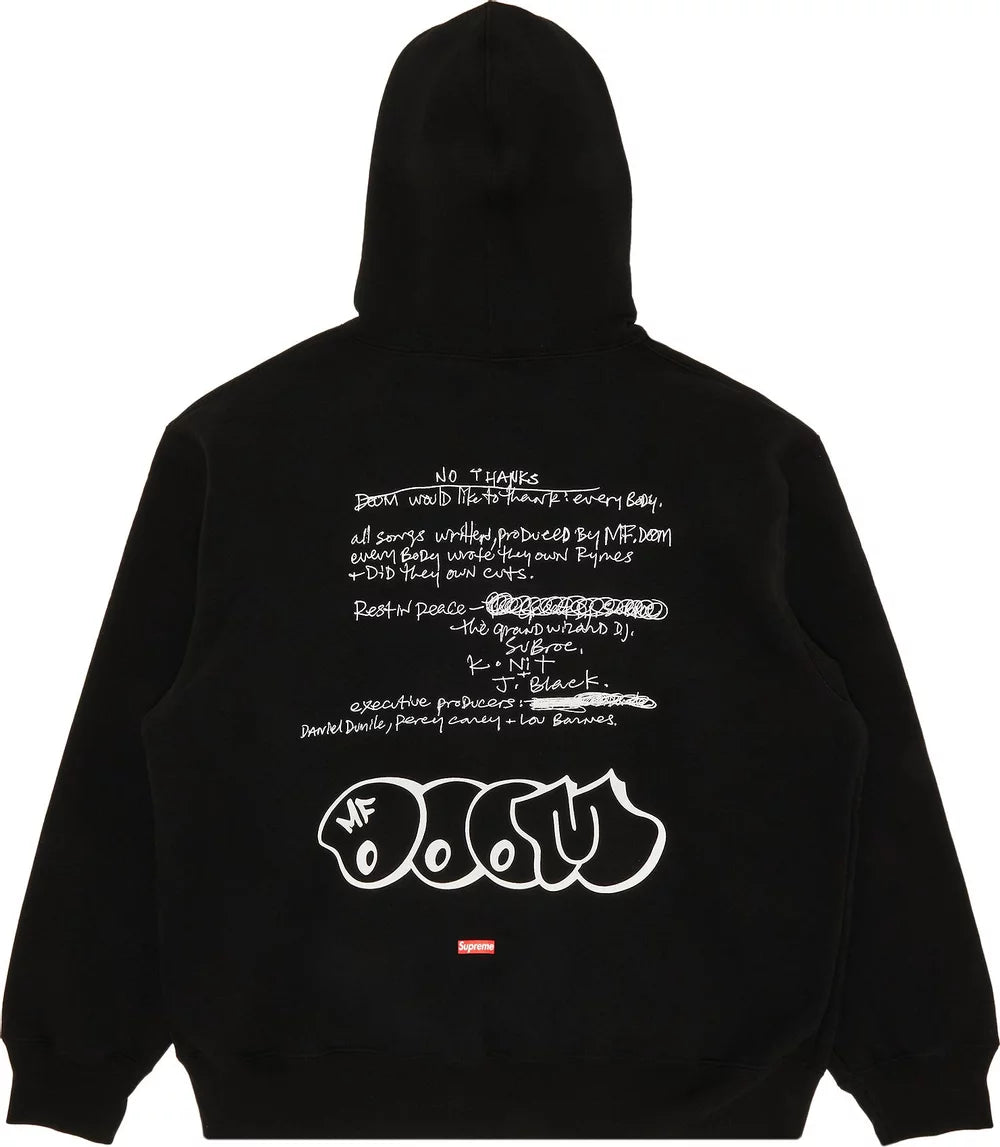 Supreme MF DOOM Hooded Sweatshirt 'Black'