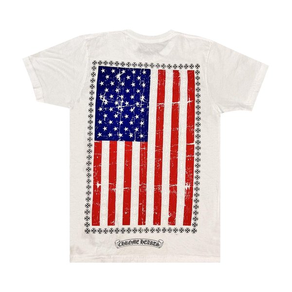 Chrome Hearts Vintage USA Flag White T-Shirt