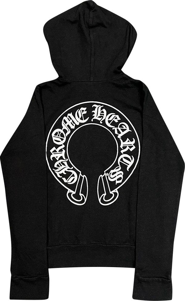 Chrome Hearts Silver Horseshoe Black Hoodie