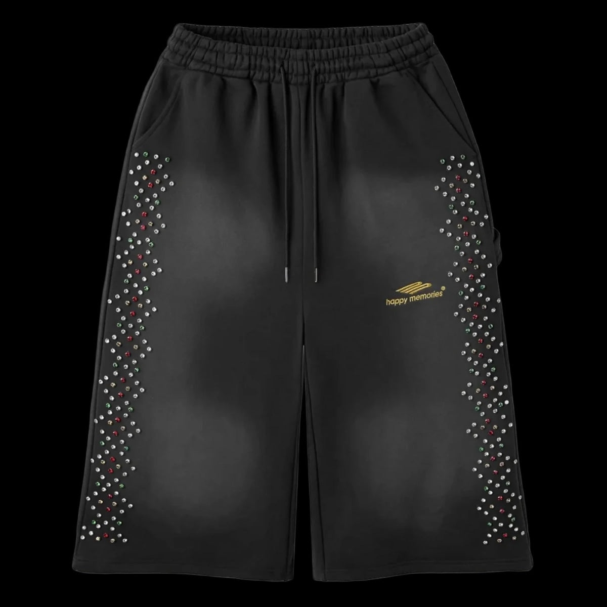 Happy Memories Don't Die HMDD Crystal 3/4 Shorts Black