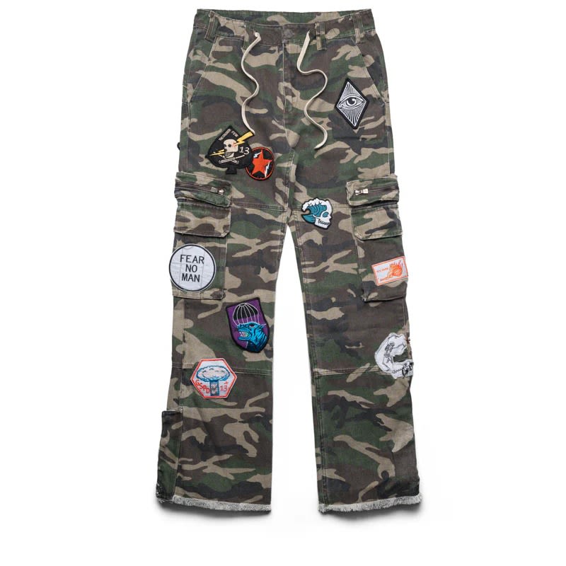 GODSPEED Patchwork Flared Cargo Pants
