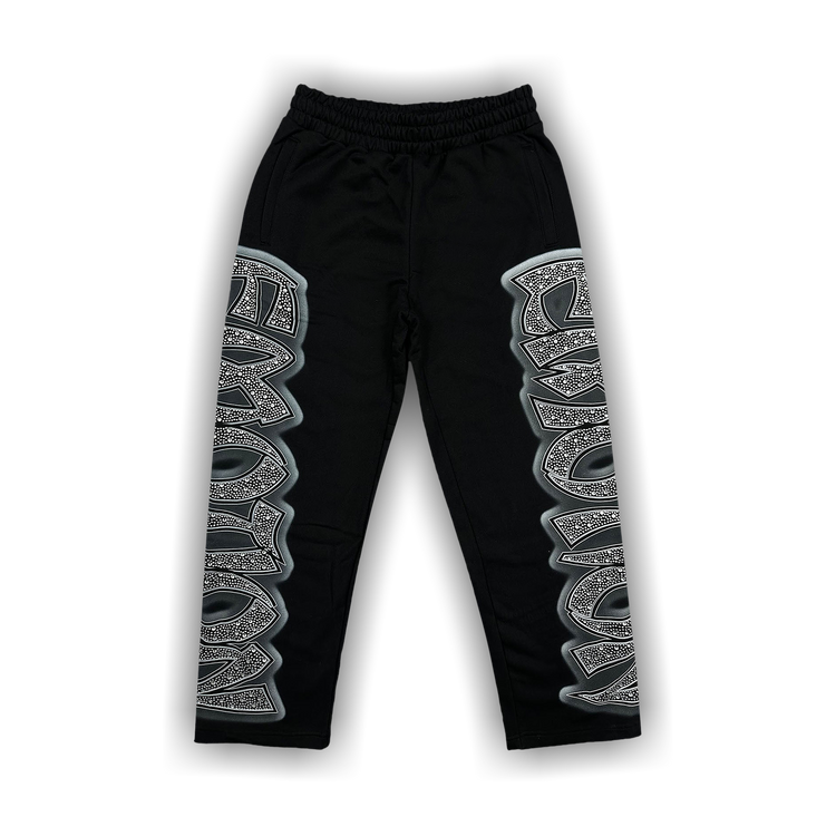 Mixed Emotion Midnight Rhinestone Sweatpants 'Black'