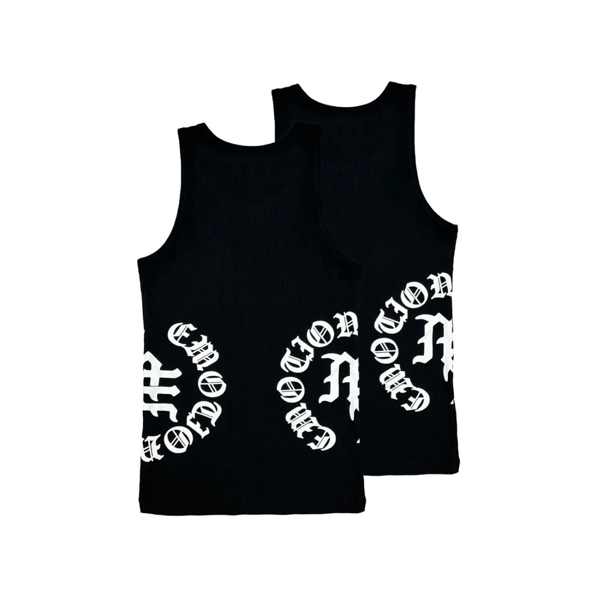 Mixed Emotions 2 Pack Black Script Tank Tops