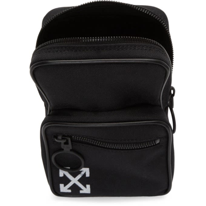 Off White Black Brushed Mini Crossbody Bag