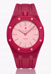 Swatch x Audemars Piguet AP Bioceramic Royal Pop Otto Rosso on Dark Pink Rubber Strap & Case