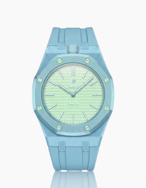 Swatch x Audemars Piguet AP Bioceramic Royal Pop Savonnette Blaue Acht on Light BlueRubber Strap & Case