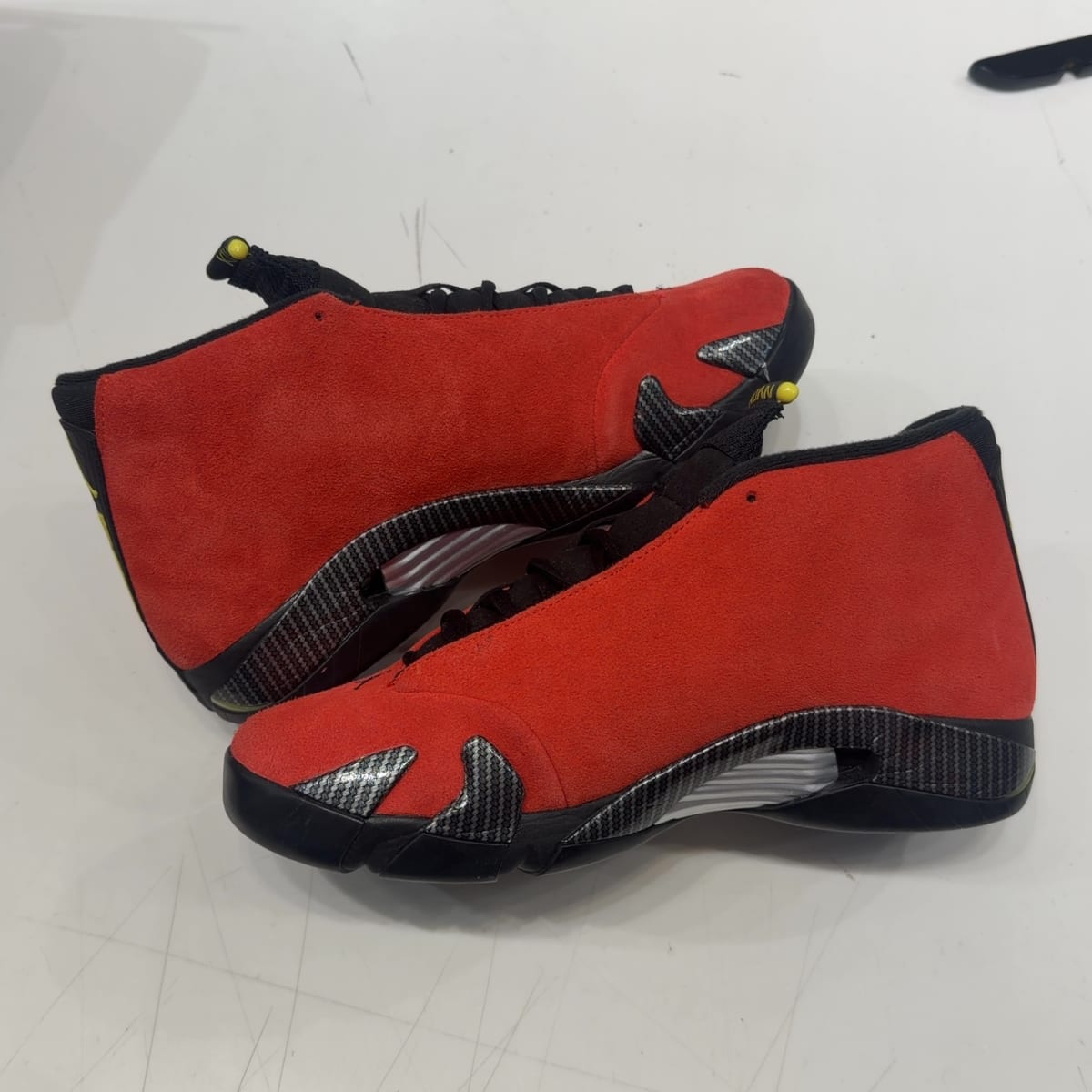Jordan 14 Retro Ferrari (2025) Size 9.5 (Lightly Worn Pre-Owned) - tag