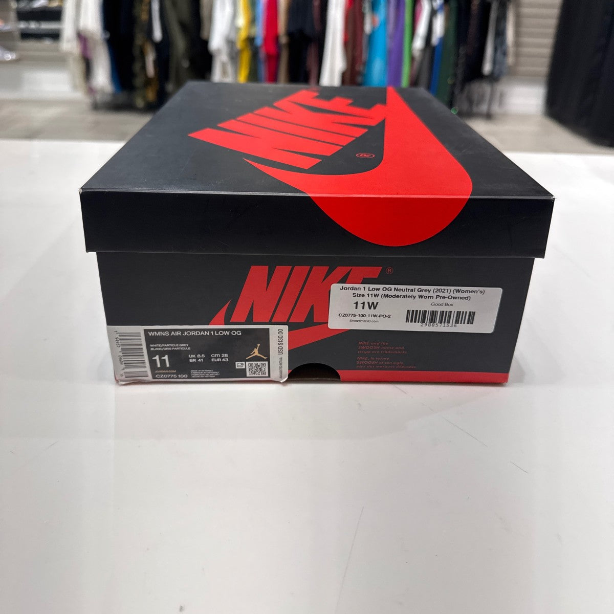 Jordan 1 Low OG Neutral Grey (2021) (Women's) Size 11W (Moderately Worn Pre-Owned) - Image 9