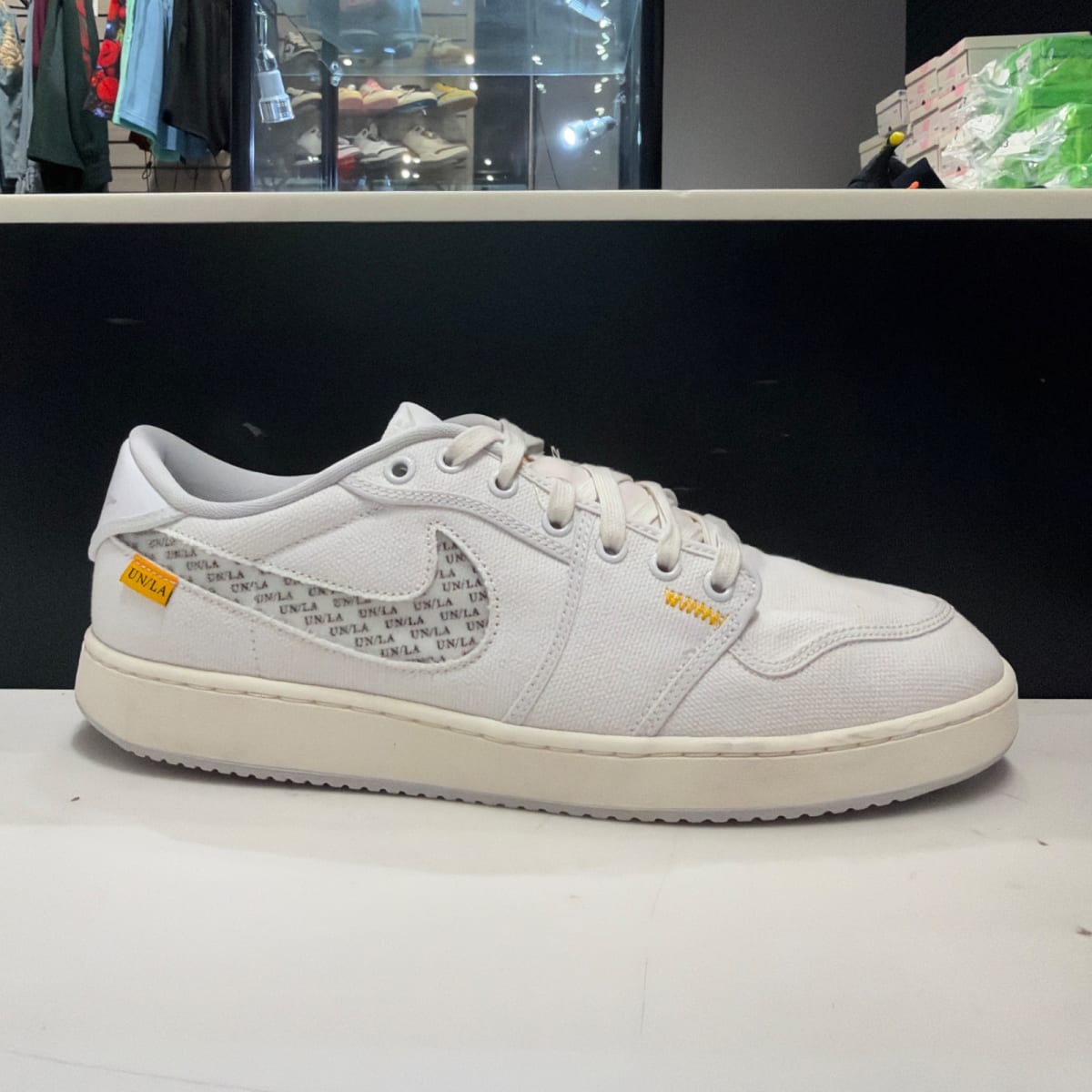 Jordan 1 Retro AJKO Low SP Union White Canvas Size 12.5 (Moderately Worn Pre-Owned) - front