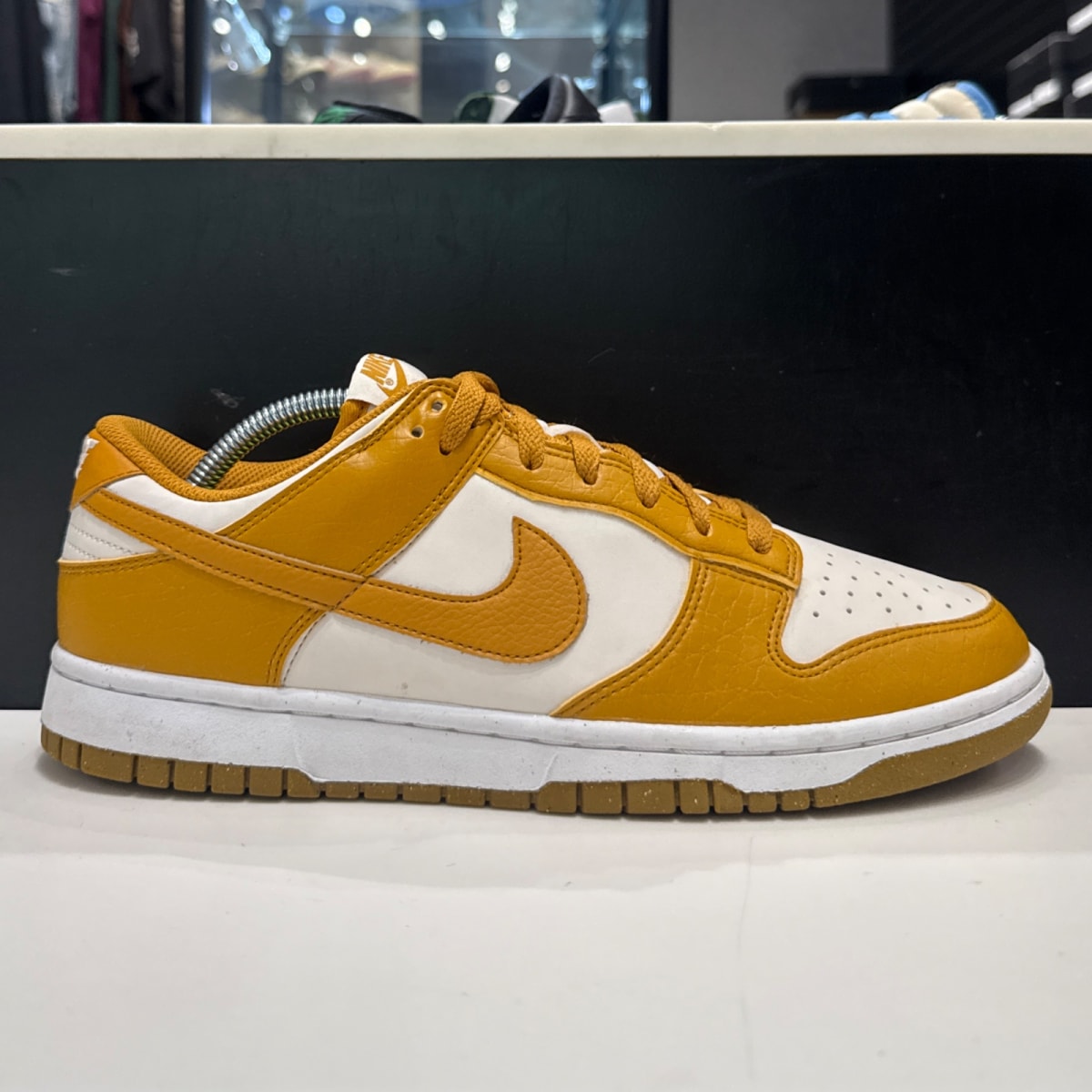 Nike Dunk Low Next Nature Phantom Gold Suede (Women's) Size 11.5W (Lightly Worn Pre-Owned) - Image 2