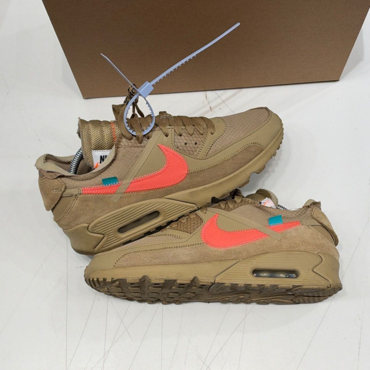 Nike Air Max 90 Off-White Desert Ore Size 10 (Lightly Worn Pre-Owned) - Image 2