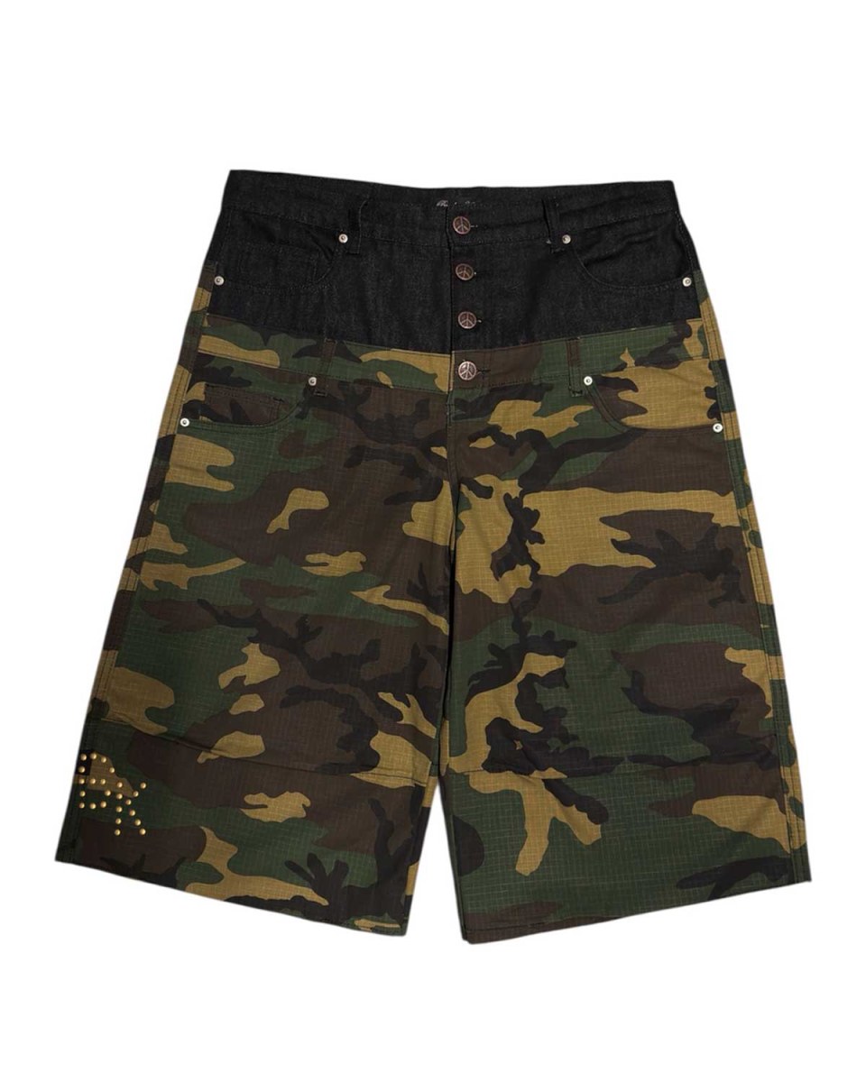 Boredom Kills Double Waisted Camo Shorts