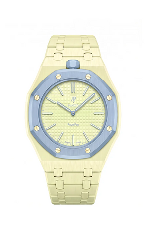 Swatch x Audemars Piguet AP Bioceramic Royal Pop Savonnette Blaue Acht on Light Green Ceramic Strap & Case
