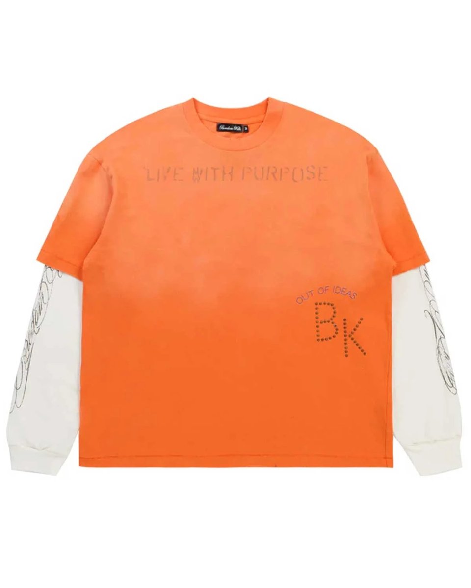 Boredom Kills Purpose Double Tee LS Orange