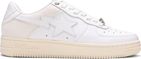 A Bathing Ape Bape Sta Low Suede Heel White