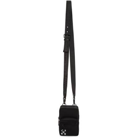 Off White Black Brushed Mini Crossbody Bag