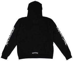 Chrome Hearts Letters Sleeve Fleece Pullover Hoodie 'Black/White'