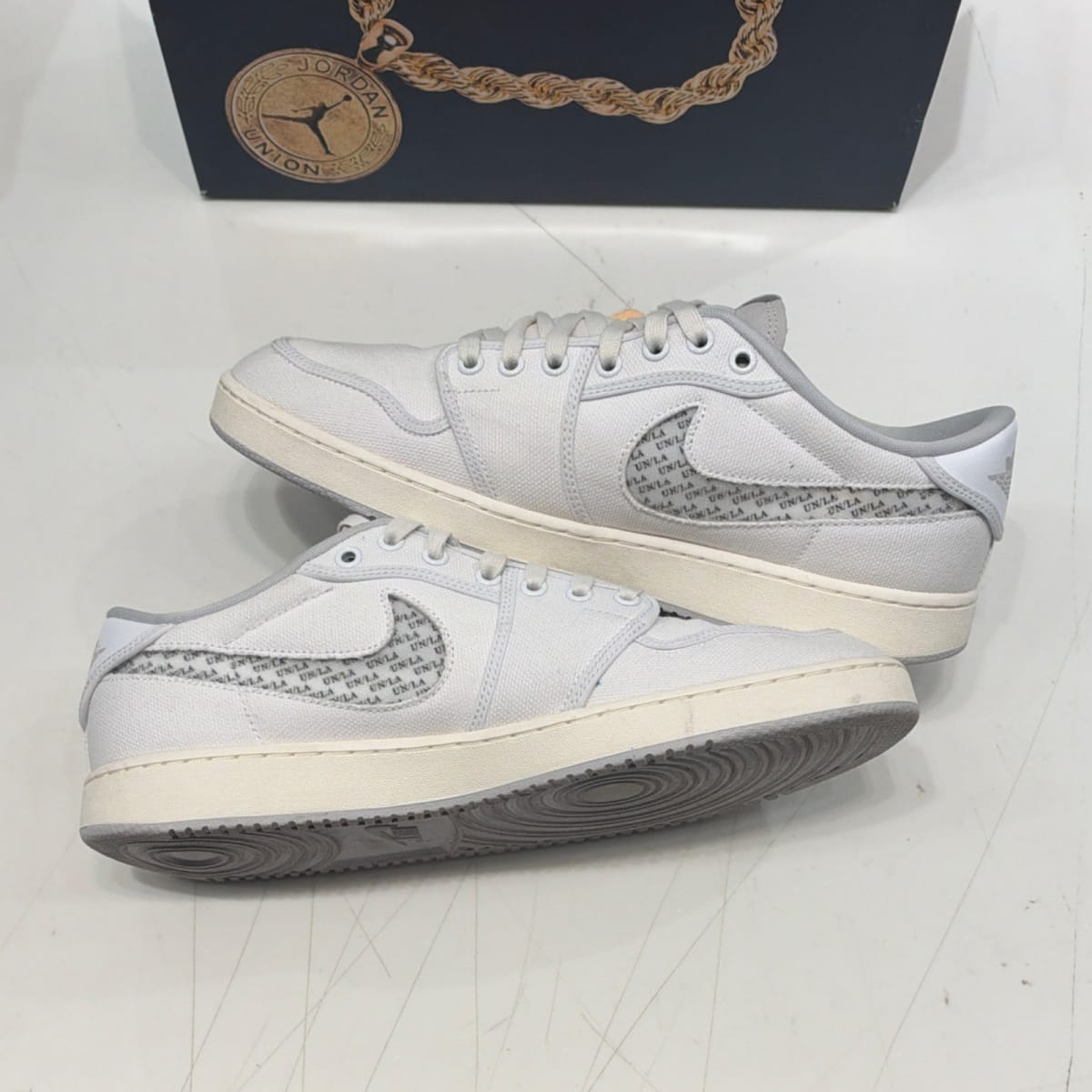 Jordan 1 Retro AJKO Low SP Union White Canvas Size 12.5 (Moderately Worn Pre-Owned) - side