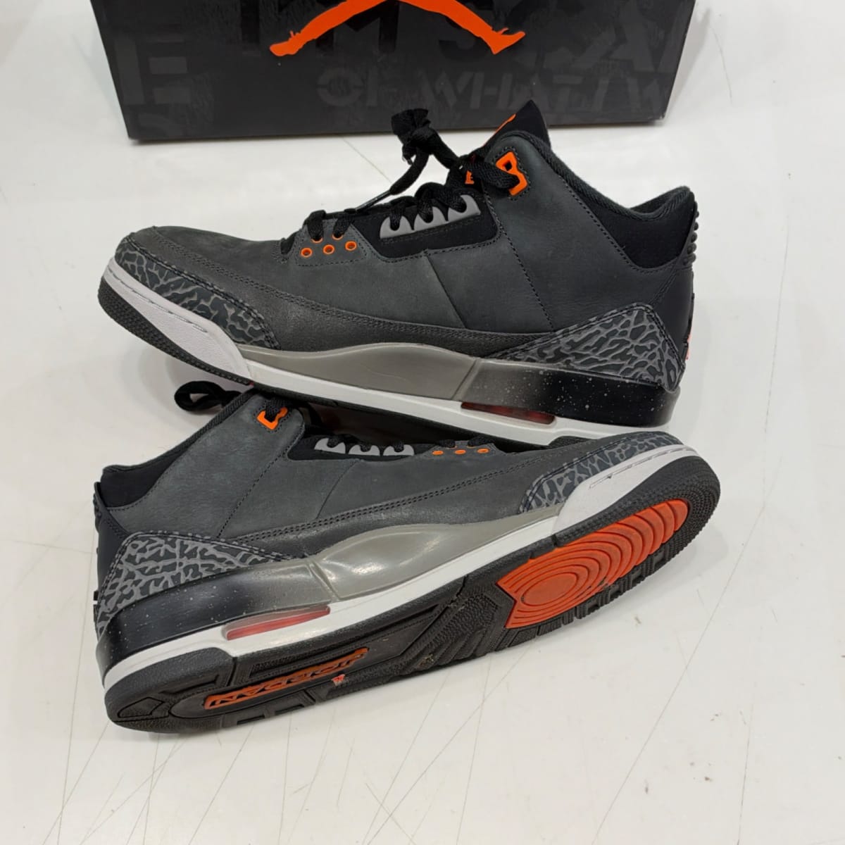 Jordan 3 Retro Fear Pack (2023) Size 12 (Moderately Worn Pre-Owned) - side