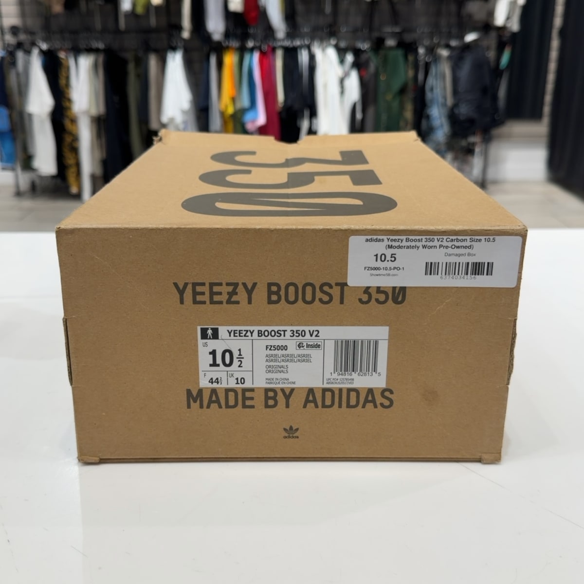 adidas Yeezy Boost 350 V2 Carbon Size 10.5 (Moderately Worn Pre-Owned) - Image 8