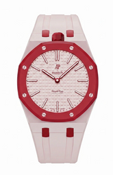 Swatch x Audemars Piguet AP Bioceramic Royal Pop Otto Rosso on Light Pink Rubber Strap & Case