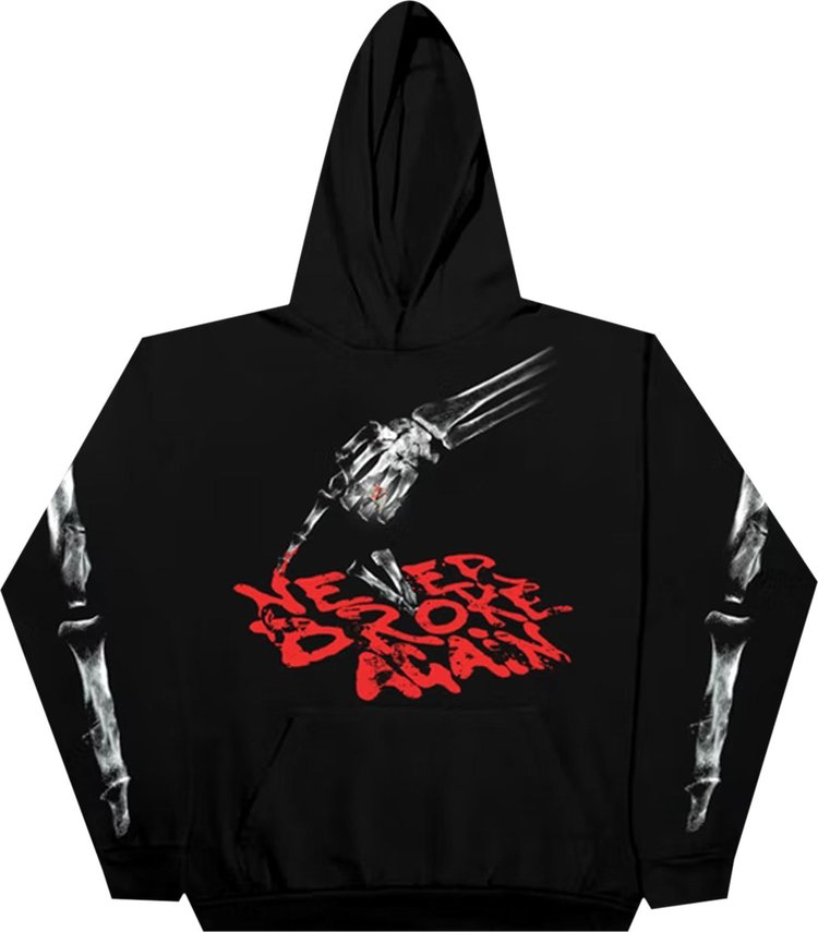 Vlone x Never Broke Again Bones Hoodie Black