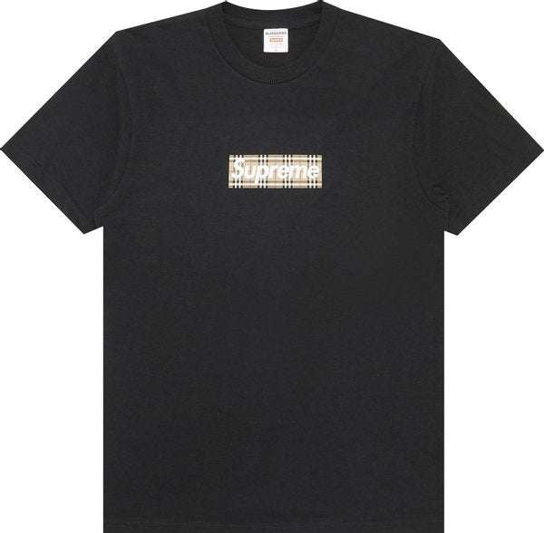 Supreme Burberry Box Logo Tee Black