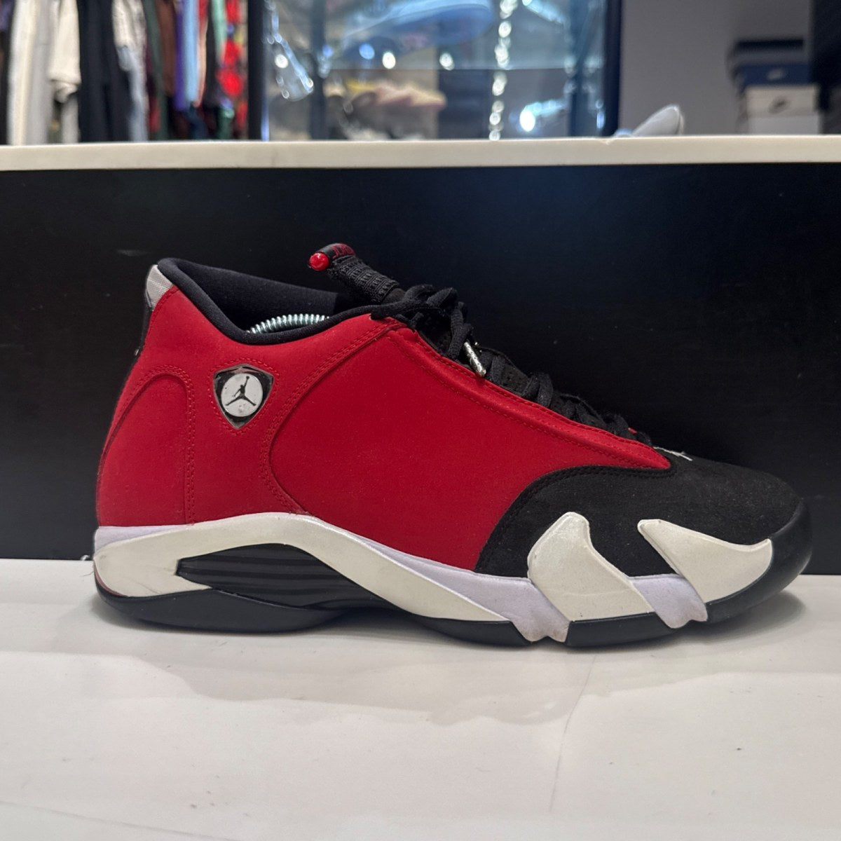 Jordan 14 Retro Gym Red Toro Size 9.5 (Lightly Worn Pre-Owned) - Image 1