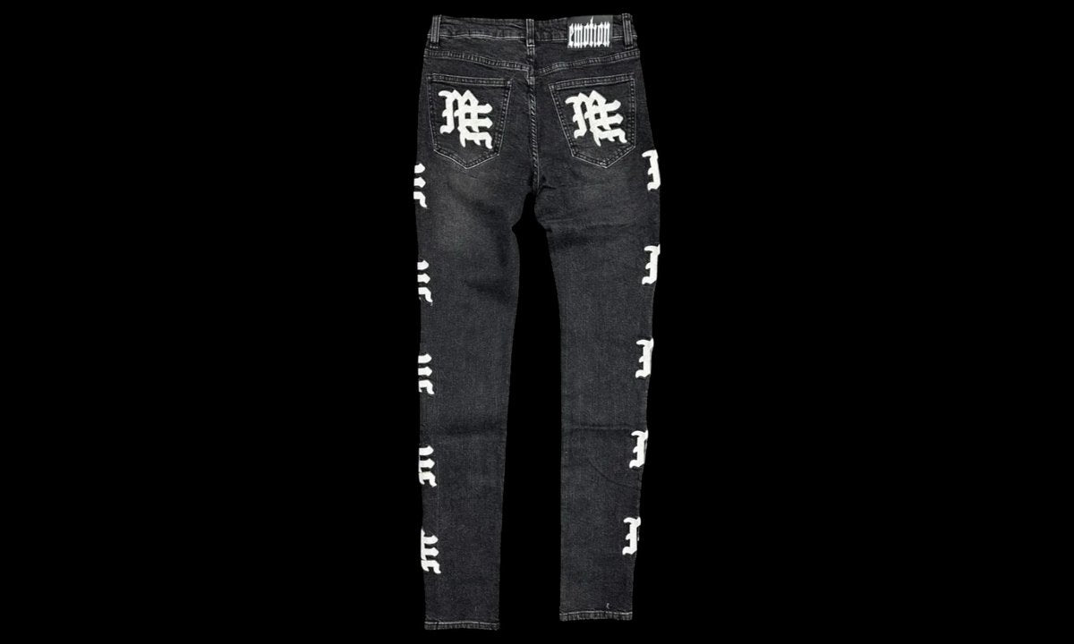 Mixed Emotion "Monogram" Black Wash Denim