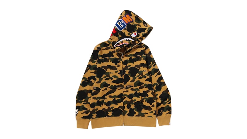 BAPE 1st Camo Shark Full Zip Hoodie Yellow
