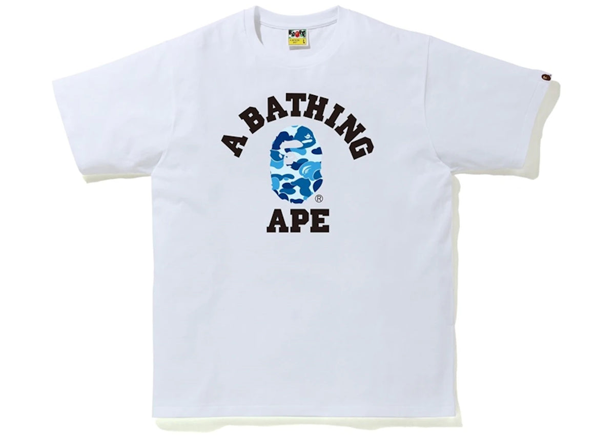 BAPE ABC Camo College Tee White/Blue