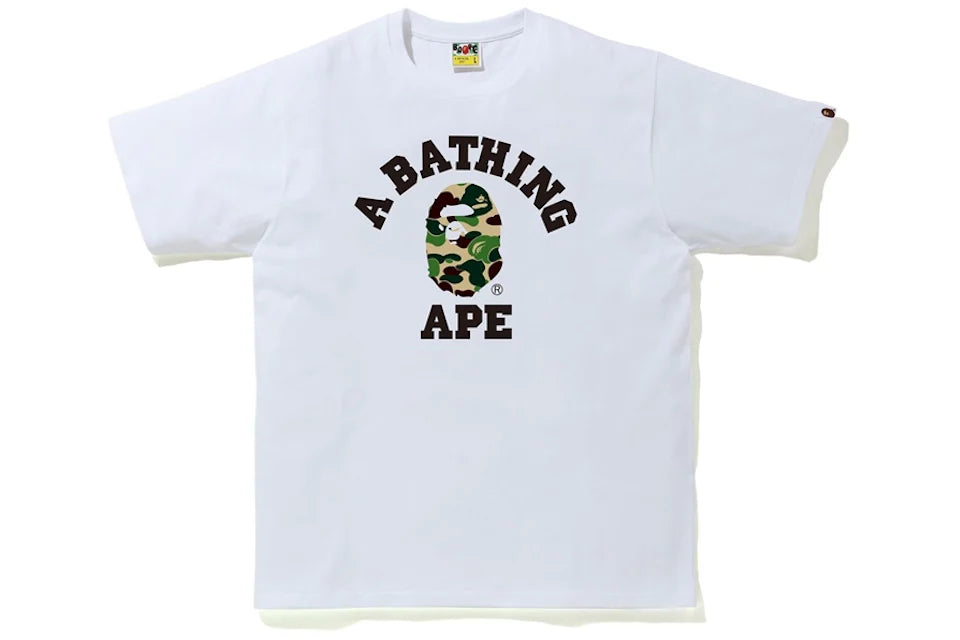 BAPE ABC Camo College Tee White/Green