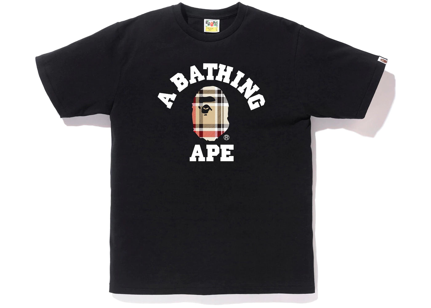 BAPE Check College Tee Black/Beige