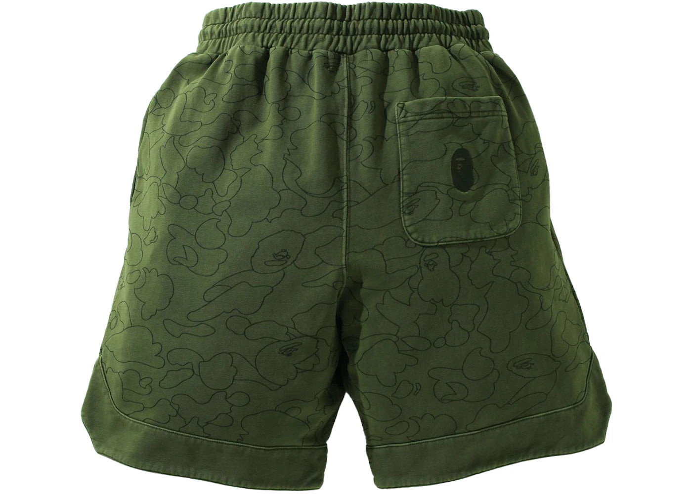 BAPE Line 1st Camo Washed Sweat Wide Fit Basketball Shorts Olivedrab